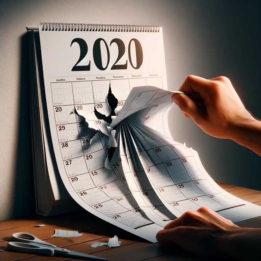 setc 2020 calendar being torn
