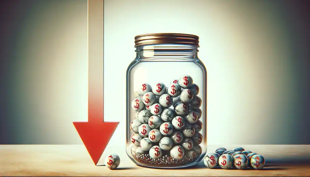 How to reduce payroll taxes in a glass jar and marbles going down.