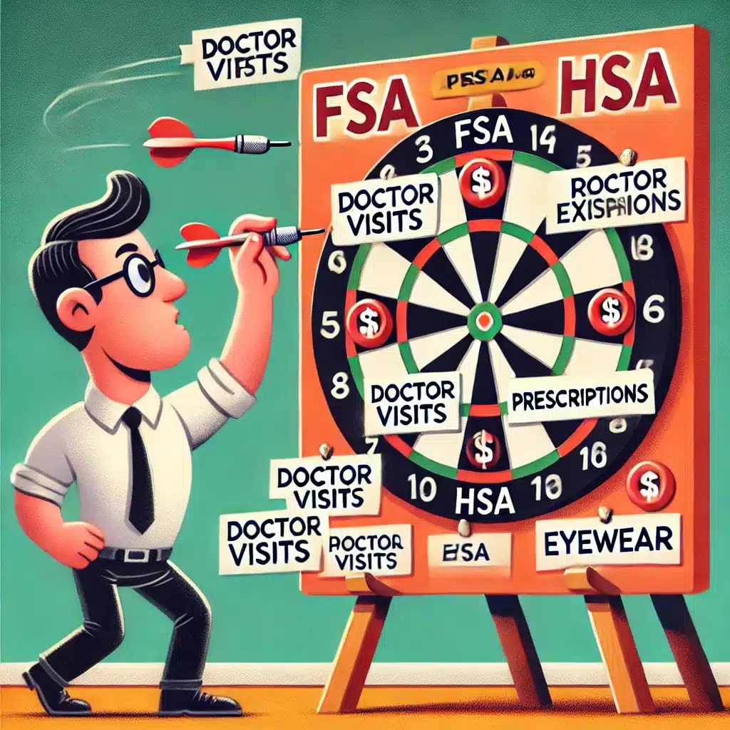 Throwing darts to figure out 125 cafeteria plan benefits.