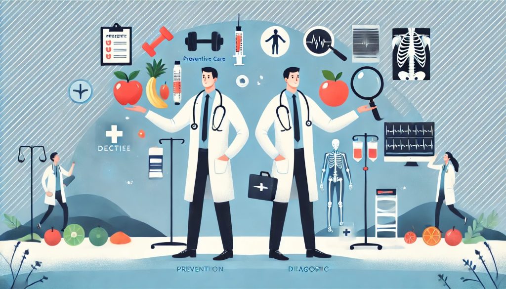 Preventive Care vs Diagnostic Differences comparison.