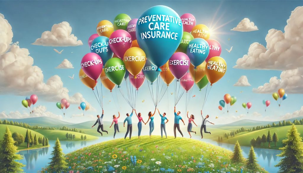 Preventative care insurance wellness balloons. 