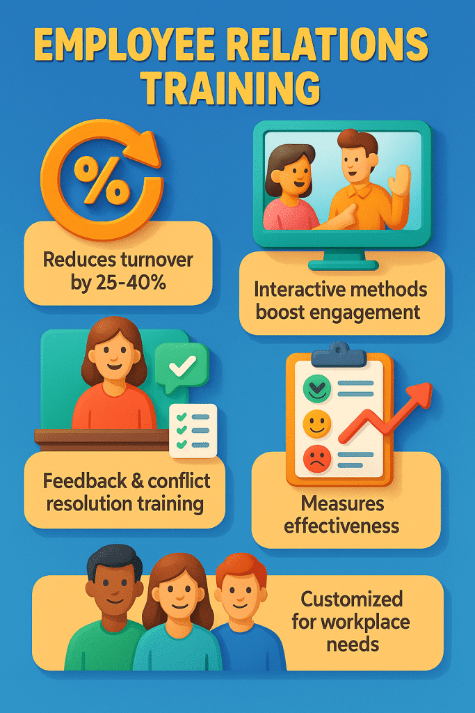 How to Improve Employee Relations Training infographic