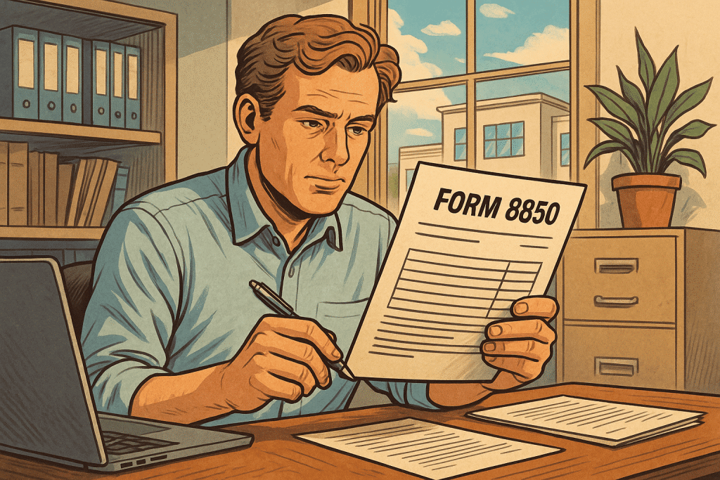 What Is Form 8850 and a person filling out the WOTC application.
