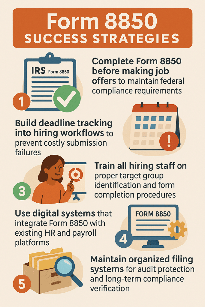 what is form 8850 infographic. 5 key points